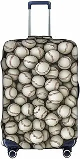 [pvinnk] Baseball Print Protective Luggage Cover Elastic Washable Suitcase Travel Gear Protector, White, Large
