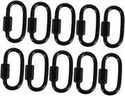 SOESFOUFU 10pcs Heavy Duty Locking Carabiner Clips Stainless Steel Quick Links for Camping Climbing and Outdoor Activities Compact and Lightweight Design