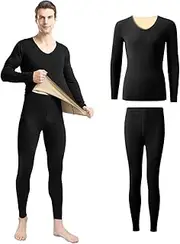[Merdia] Thermal Underwear for Men Long Johns Base Layer Stretch Soft Thermal Top and Bottom Set for Winter