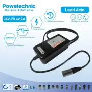 24V 2A Lead Acid Charger for Pride Currie Medicare Monaco Mongoose Titan Scooter
