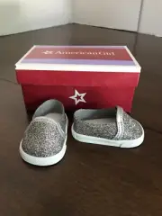 American Girl Doll Sparkle Sneakers NEW in Box Silver Glitter Shoes for 18" Doll