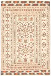 Vintage Hand Woven Kilim Rug 4'3" x 6'3" Traditional Wool Carpet