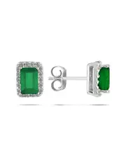 14K 1.28 ct. tw. Diamond & Emerald Earrings