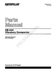 Caterpillar Cat CB 434 Vibratory Compactor Parts Catalog Manual KEBP0095