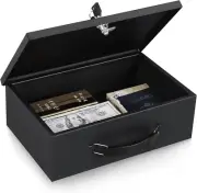 Fireproof Document Box with Key Lock,Safe Storage Box for Valuables,Fire Resista