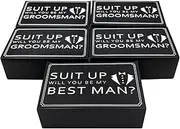 Sai Creations Groomsmen Gift Box (5 Pack) | Groomsman Gift | Groomsmen Proposal Box (4 Groomsman Boxes, 1 Best Man)