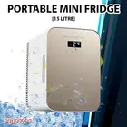 Hot/Cold Glass Mini Refrigerator Bar Freezer Drinks Cooler Portable Fridge – 15L
