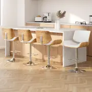 Artiss 4x Bar Stools Adjustable Leather Chairs