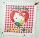 【震撼精品百貨】Hello Kitty 凱蒂貓 方巾-格子紅大愛心 震撼日式精品百貨