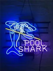 Pool Shark Billiards 17"x14" Neon Sign Lamp Light Bar Club Pub Party Visual EM