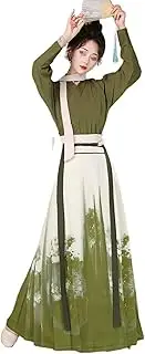 [HHCTEBEC] Chinese Style Modern Hanfu Horse Face Skirt Retro Daily Hanfu Performance Dress