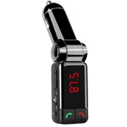 BC-06 Bluetooth Car Kit FM Transmitter Car MP3 Player with LED Display 2 USB Charger & Handsfree Function(Black)