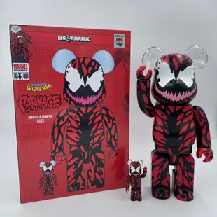 Be@rbrick BEARBRICK SPIDER MAN CARNAGE 蜘蛛人 驚奇再起 血蜘蛛 400%100%