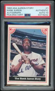 1983 ASA Aaron Story #1 Hank Aaron PSA AUTH Auto 10 *8232