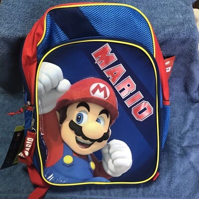 Super mario bros 17” Backpack New W Tags