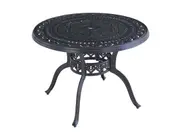 FurnitureOkay Orlando Cast Aluminium Outdoor Dining Table (100cm Round) - Black