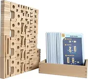 SumBlox Mini (Basic Set) - Set of 80 Mini STEM Solid Wood Educational Numbers, Including Wooden Box and Pack of 80 Activity Cards (French)