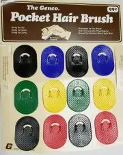 2 GENCO POCKET HAIR BRUSH COMB - PICK YOUR COLOR - NEW