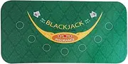 Portable Poker Table Top Suede Rubber Black Jack 21Points Baccarat Casino Poker Tablecloth Green Table Mat Board Cloth with Pattern(70 * 35in)