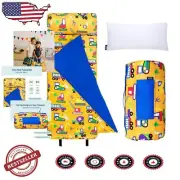 Kids Original Nap Mat: Cozy 100% Cotton Sleep Mat with Pillow for Travel
