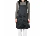 Aprons Work Apron Black Collection Cross Back With Large Pockets Adjustable Straps For Professionals