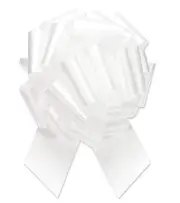 Berwick Offray Ribbon Pull Bow, 8'' Diameter with 20 Loops, White