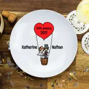 Hot Air Balloon Personalised Wedding Plate