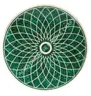24" Marble Round Geometrical Work Coffee Console Table Top Malachite Inlaid E893