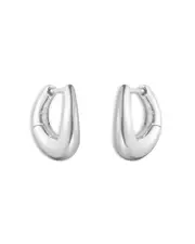 Georg Jensen Sterling Silver Graduated Huggie Hoop Earrings