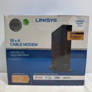 LINKSYS 16 x 4 Cable Modem, 16 x 4 Bonded Channels, DOCSIS 3.0, CM3016 ~ SEALED