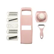 5 in 1 Multifunctional Kitchen Vegetables Chopper Mandoline Slicer Vegetable Grater Cutter Fruit Peeler - Pink