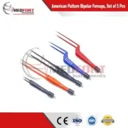 MEDFORT (Set of 5) American Pattern Bipolar Forceps Premium Quality Instruments,