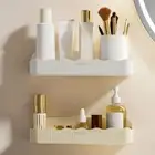 Wall Mounted Cosmetics Storage Rack Plastic Spice Rack Bathroom