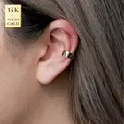 14K REAL Solid Gold Extra Wide Bold Thick Minimalist Ear Cuff Ring Conch Helix