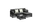 Livsip Outdoor Sofa Set 4 Seater Wicker Corner Modular Lounge Setting Furniture