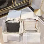 二手精品LOEWE羅意威CUBI ANAGRAM徽標帆布手提腋下包 黑色 白色 灰色 餃子包