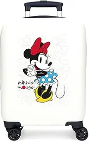 [Disney] Joumma Minnie Magic Cabin Suitcase White 33 x 50 x 20 cm Rigid ABS Side Combination Lock 28.4L 2 kg 4 Double Wheels Luggage Hand Luggage, White, Magic 50, White, Magic 50