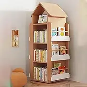 YQMHEZ Rotating Bookshelf, Organizer with Casters, Narrow Book Shelf Organizer, 360 Spinning Display Rack for Small Space(Natural)