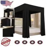 Versatile King Size Sheer Black Bed Canopy - Easy Installation & Elegant Decor