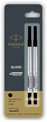 Parker Quink Rollerball Pen Refill Black Ink Fine Point Roller Ball Pen New Pack