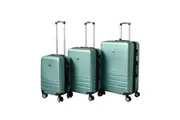 YES4HOMES Expandable ABS Luggage Suitcase Set 3 Code Lock Travel Carry Bag Trolley Green