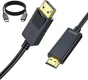 Computer Cables, 4K Male to Male Cable, PVC Material, High Speed Data Transfer, 5.91ft Long Connection Wire, Replacement Part for Laptop Video Desktop Monitor, Resistant 1 Piece