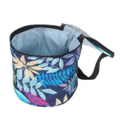 Bucket Bag for Yarn Storage Leaf Pattern Small Cylinder Oxford Cloth Craft