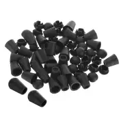 Bell End Stopper, 30 Pack Cord Rope Lock for Drawstring Bag, Black