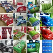 FOOTBALL BEDROOM SINGLE DOUBLE DUVET COVER / CURTAINS / FITTED SHEET & MORE