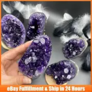 Natural Amethyst Crystal Cave Stone Cluster Quartz Healing Druzy Geode Specimens