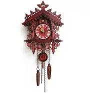 New Vintage Wood Cuckoo Clock Wall Room Decor Cartoon Forest House Swing Clock