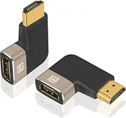 Right Angle HDMI Adapter Male to Female 2.1 Version, 8K HDMI 90 Degree Adapter, High Speed 48Gbps HDMI Adapter Support 8K Audio and Video Transmission for TV, Roku, Fire Stick 2 Pack