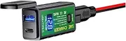 MeiKeL 3.1A/4.8A Type-C Motorcycle USB Charger SAE to USB Type-C Voltmeter ON/Off Switch Waterproof Quick Disconnect Plug Motorcyles (Color : Type C with QC3.0)