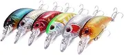 GOOHOCHY 6 Pcs Colorful Movable Tongue Bionic Fishing Slowly Sinking Hard Bait Realistic Artificial for Various Fish Durable and Eye Catching Design Random Color